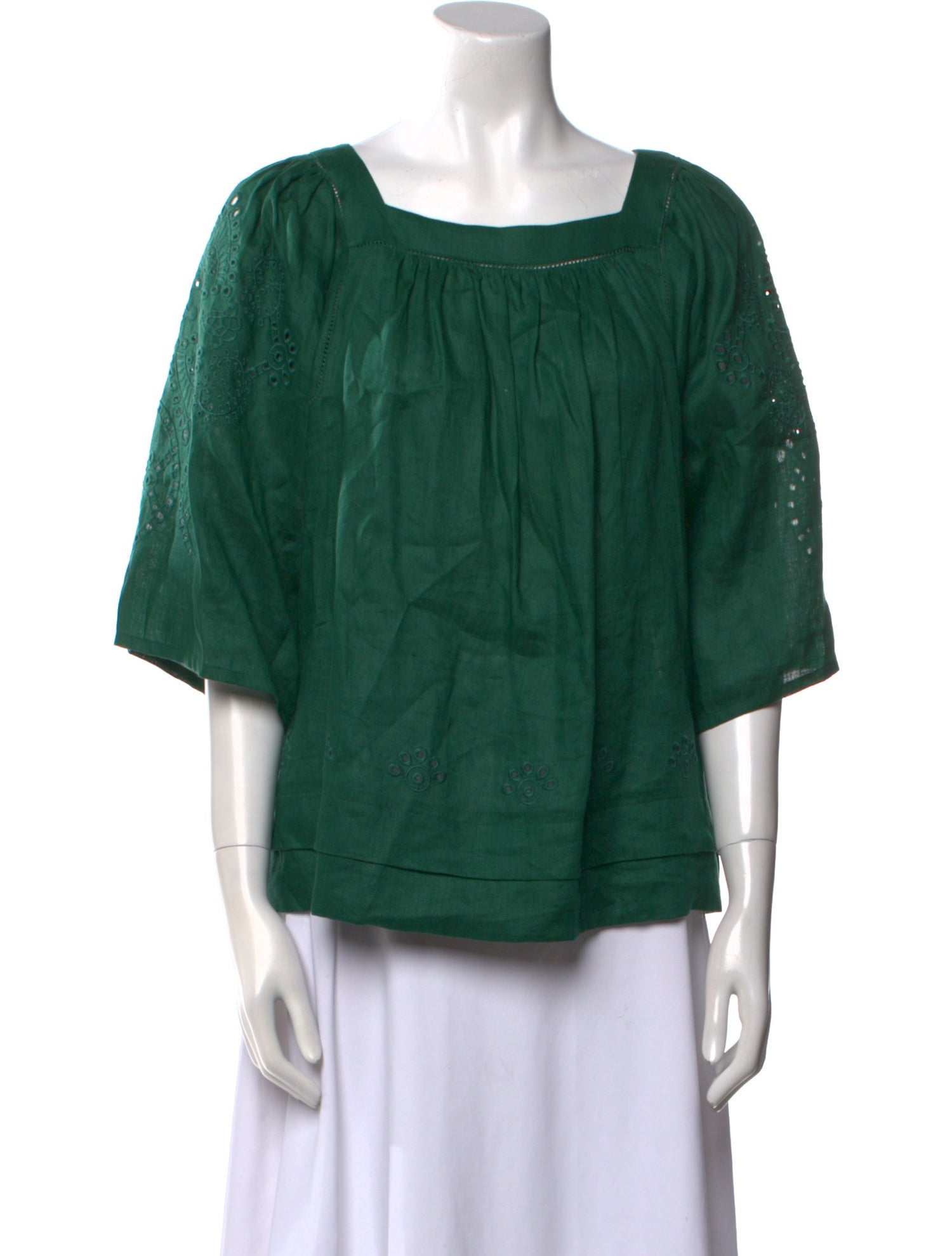 Vanessa Bruno Linen Square Neckline Blouse