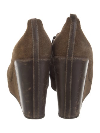 Vanessa Bruno Suede Colorblock Pattern Lace-Up Boots