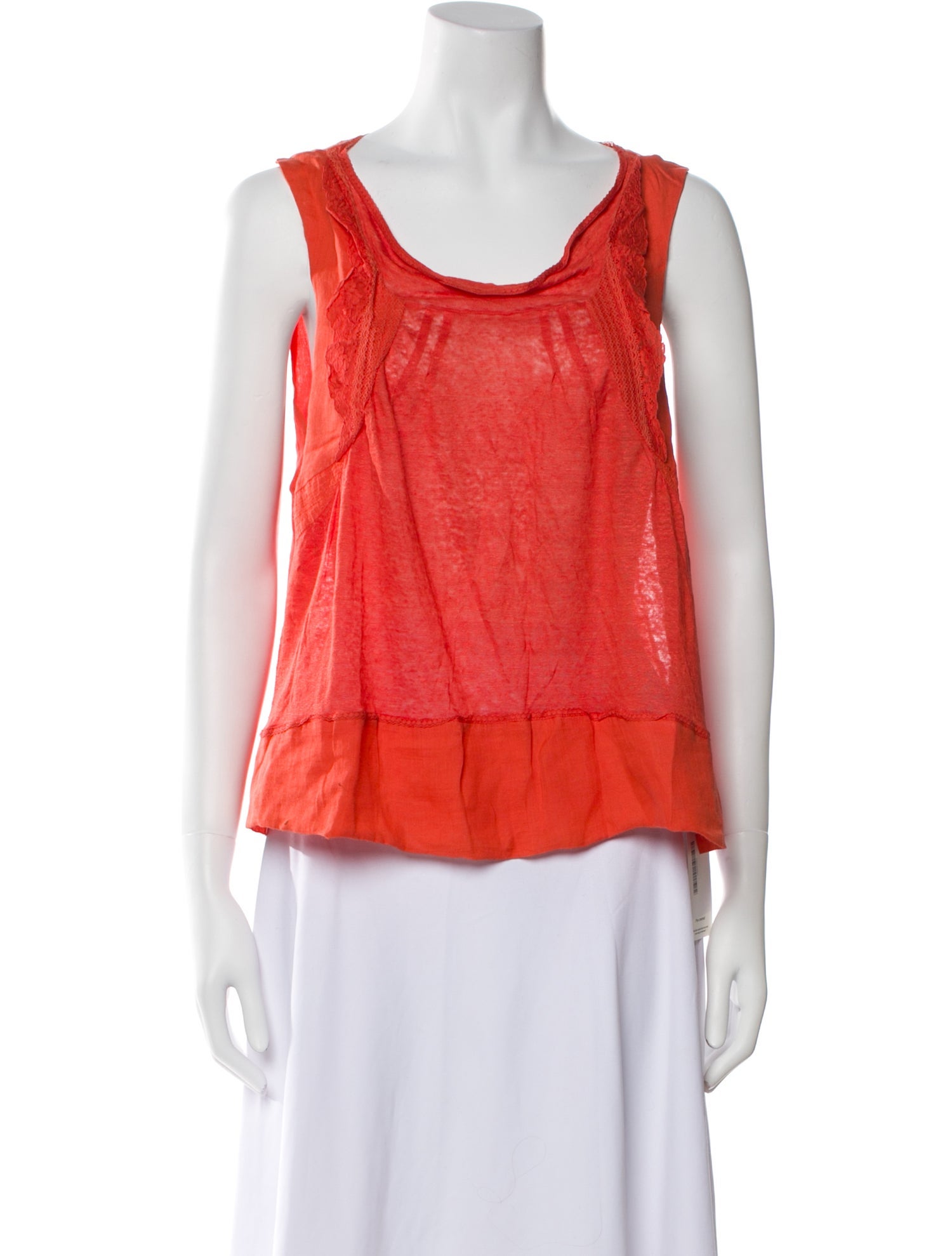 Vanessa Bruno Linen Scoop Neck Top