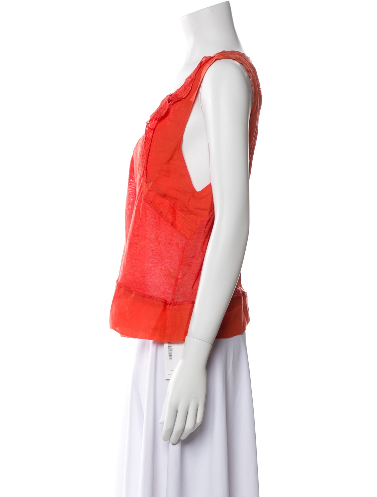 Vanessa Bruno Linen Scoop Neck Top