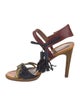 Vanessa Bruno Leather Colorblock Pattern Slingback Sandals