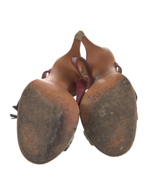 Vanessa Bruno Leather Colorblock Pattern Slingback Sandals