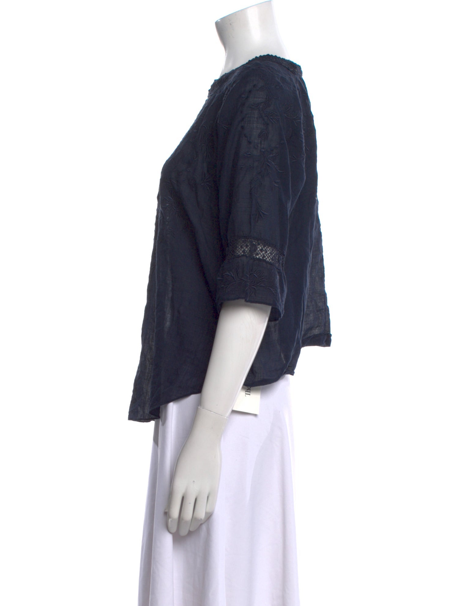 Vanessa Bruno Bateau Neckline Three-Quarter Sleeve Blouse