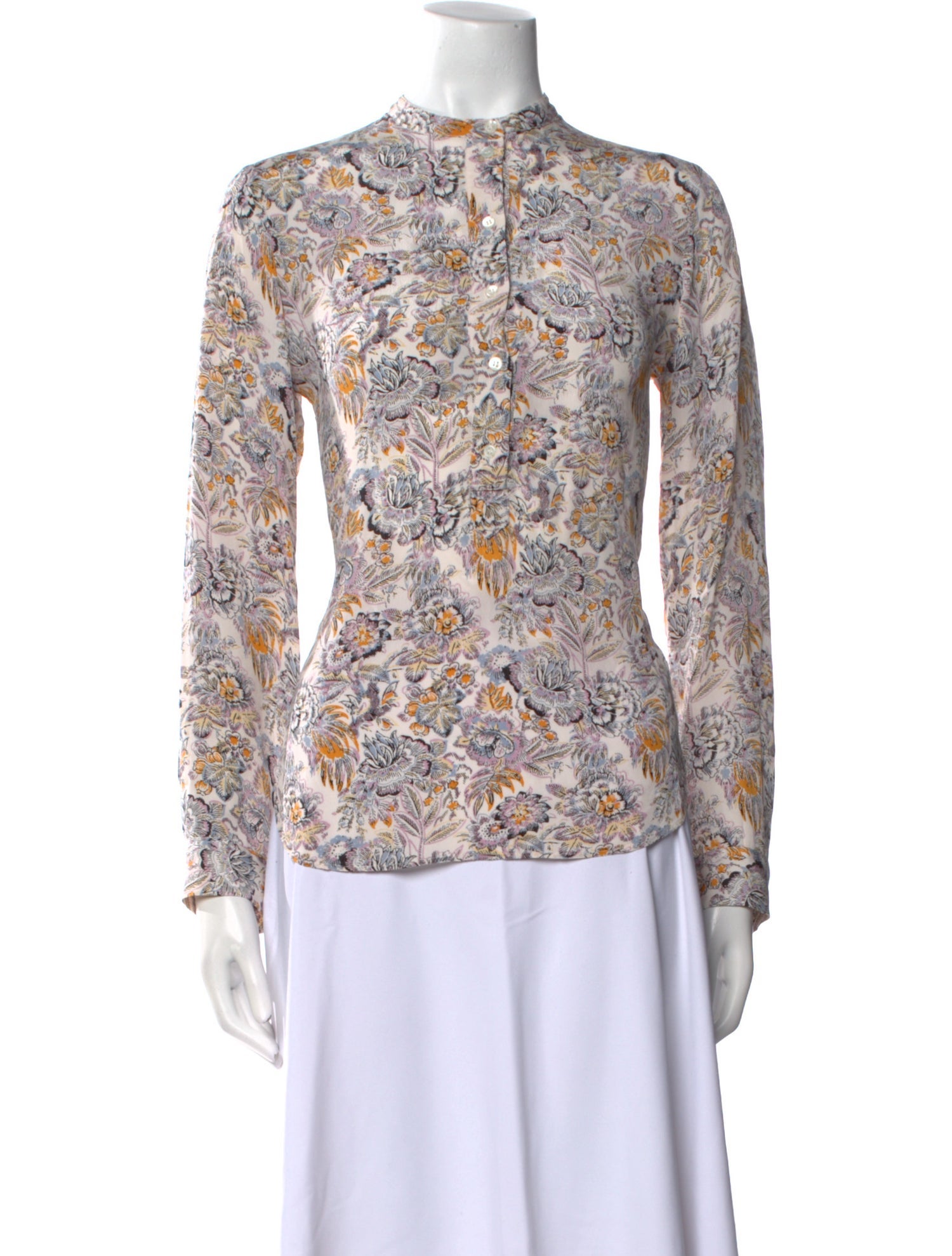 Vanessa Bruno Paisley Print Mock Neck Blouse