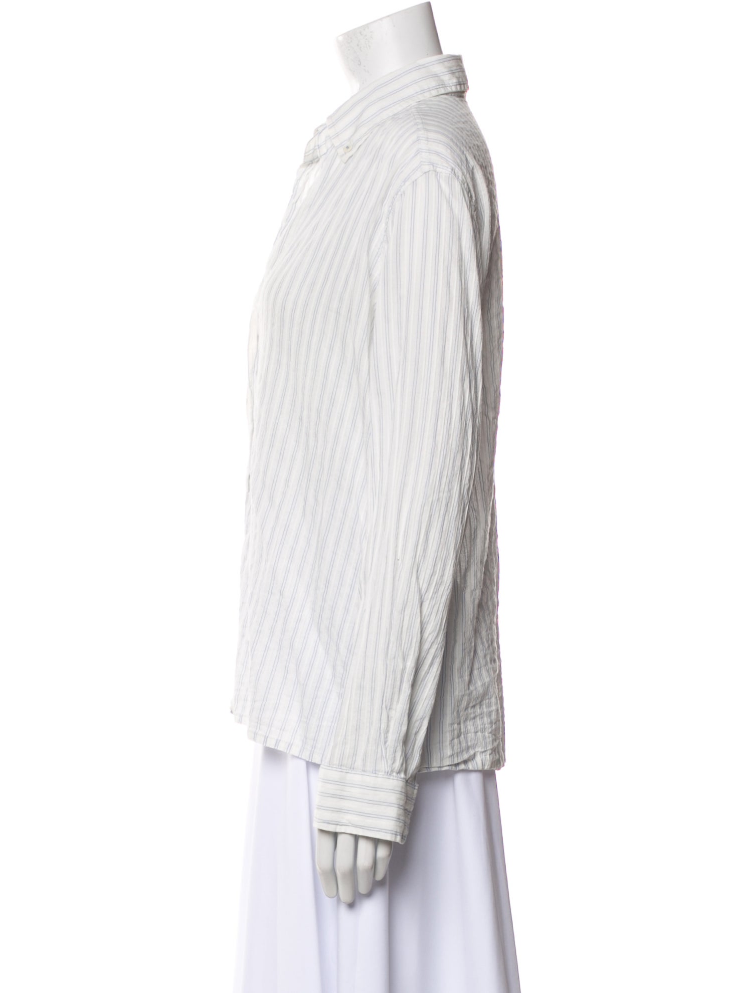 Vanessa Bruno Striped Long Sleeve Button-Up Top