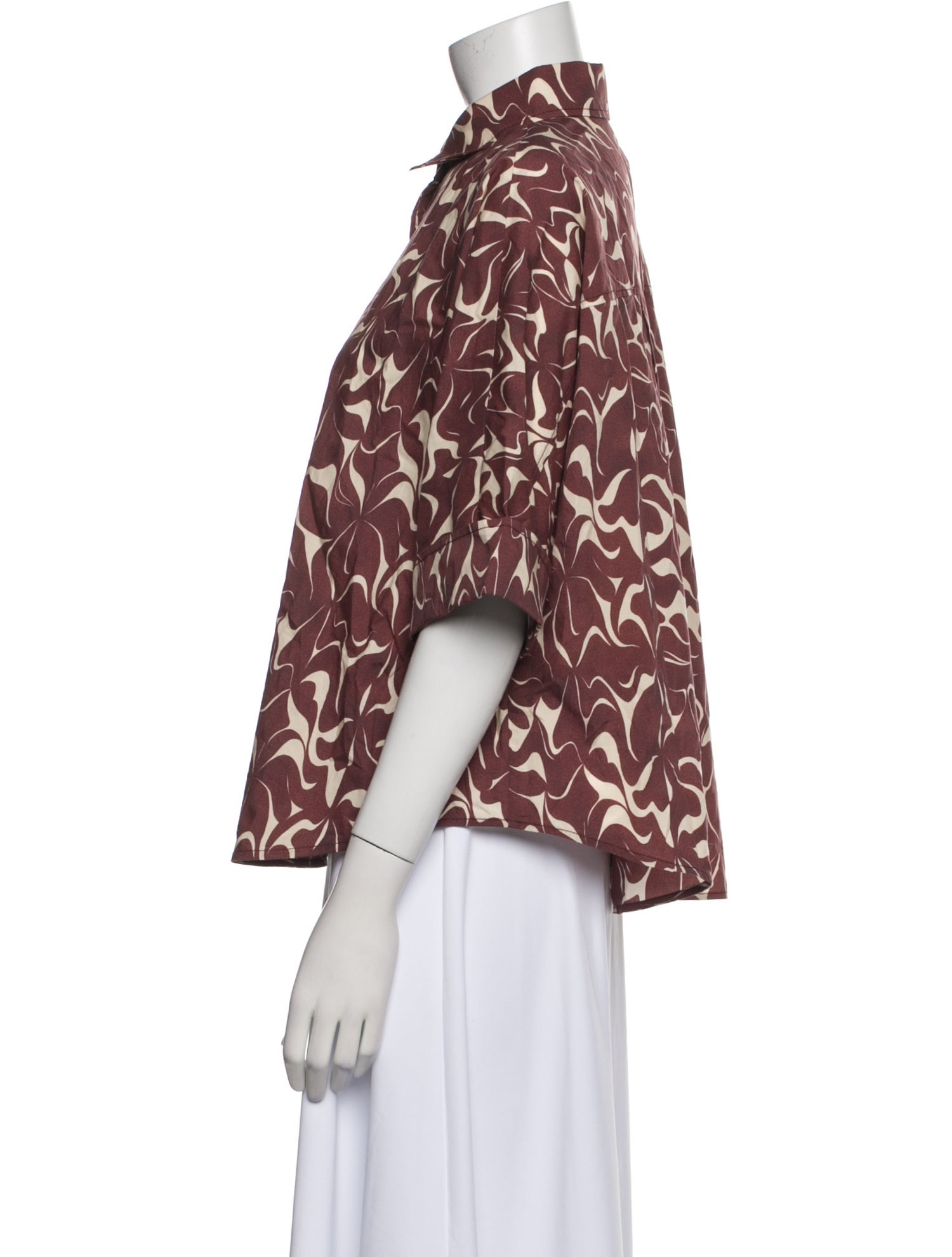 Vanessa Bruno Printed Three-Quarter Sleeve Button-Up Top