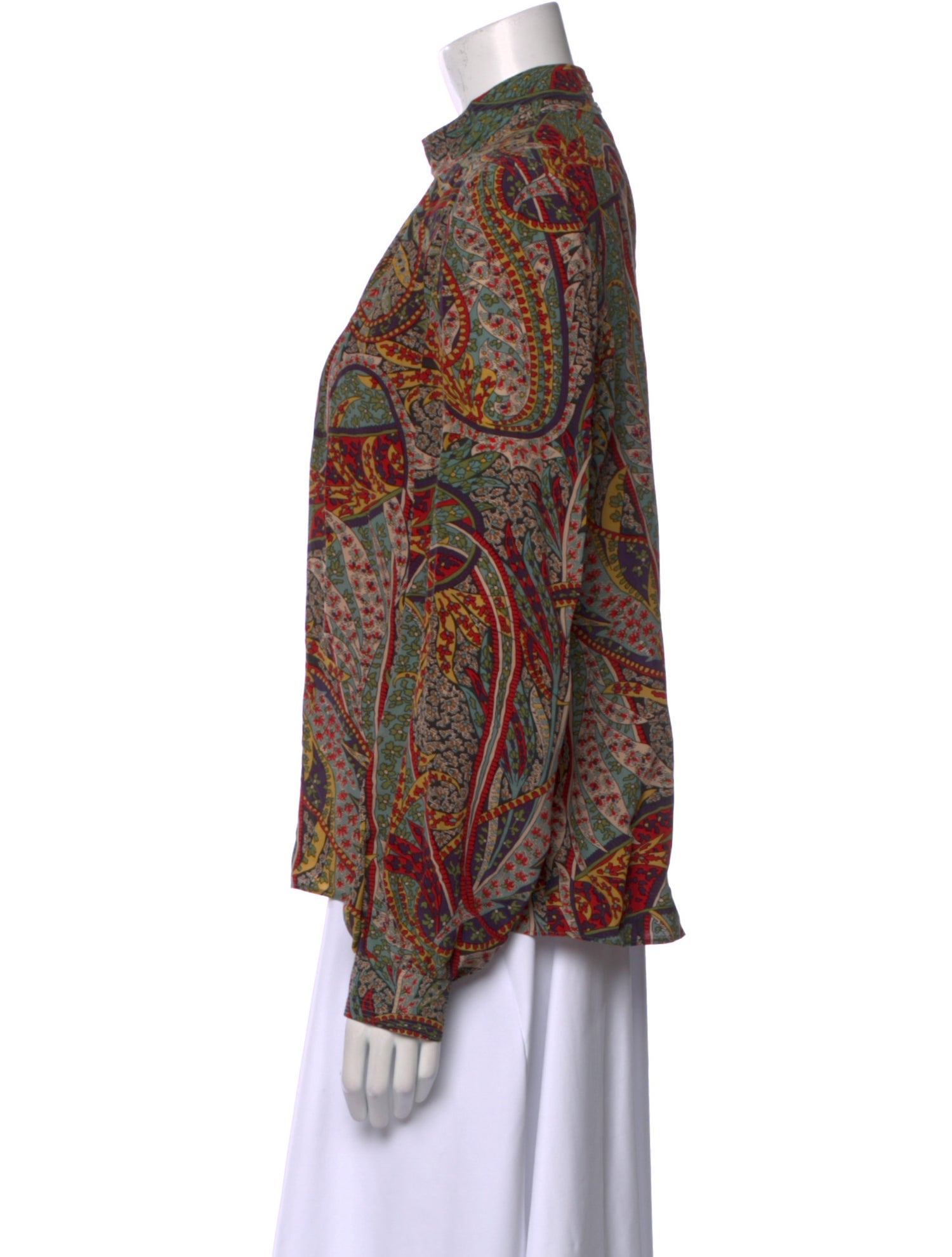 Vanessa Bruno Paisley Print Mock Neck Blouse