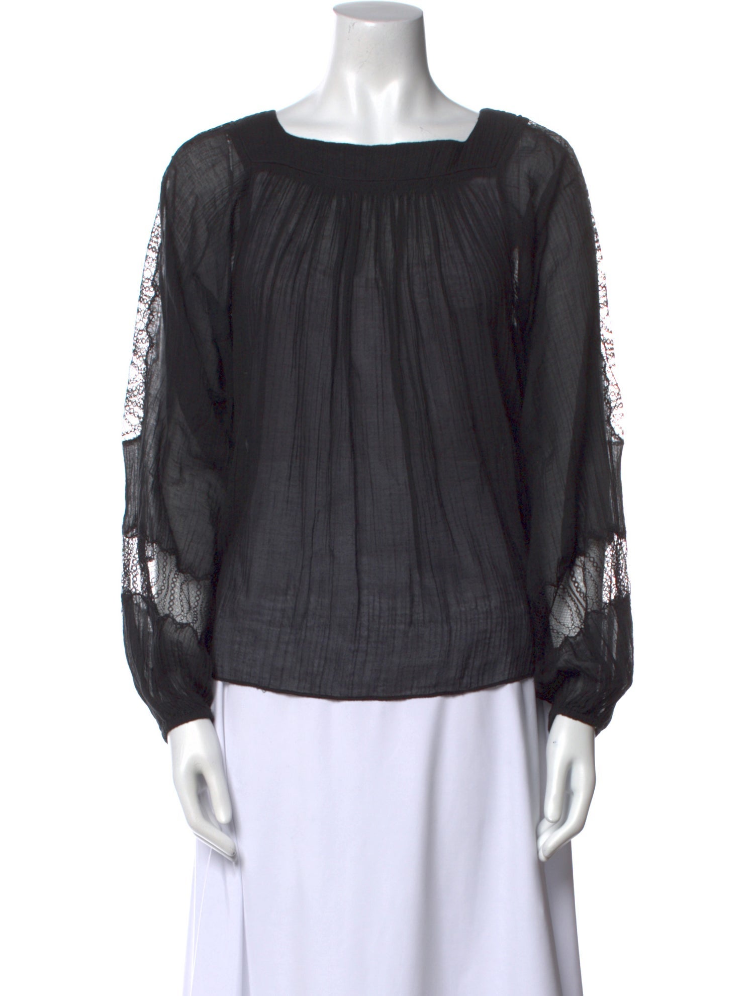 Vanessa Bruno Square Neckline Long Sleeve Blouse