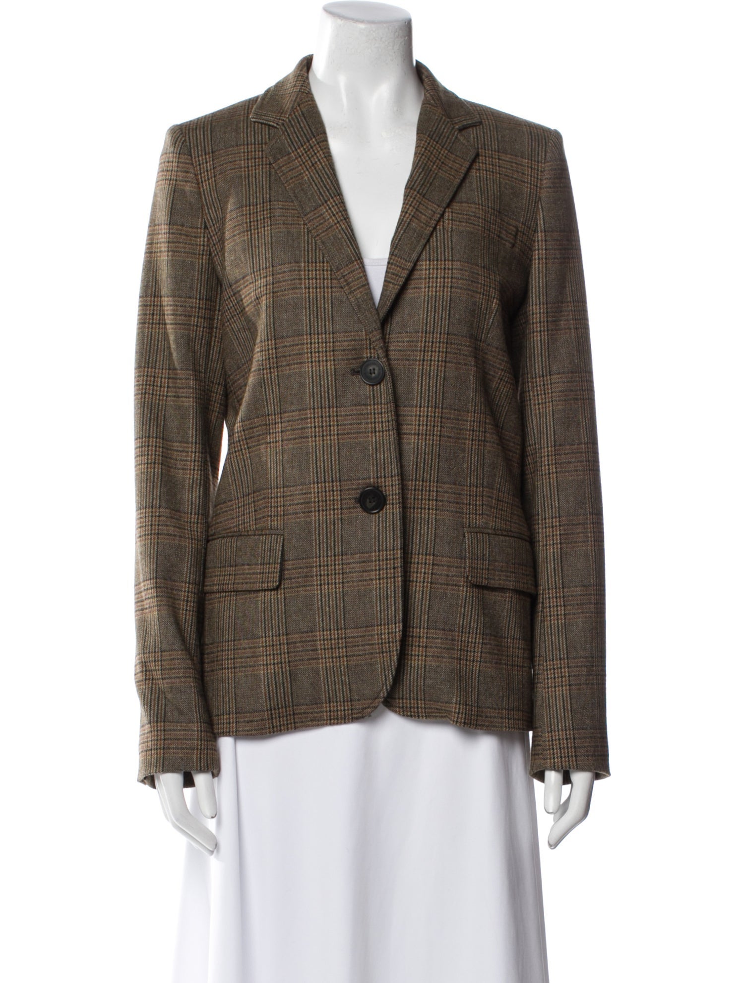 Vanessa Bruno Wool Plaid Print Blazer