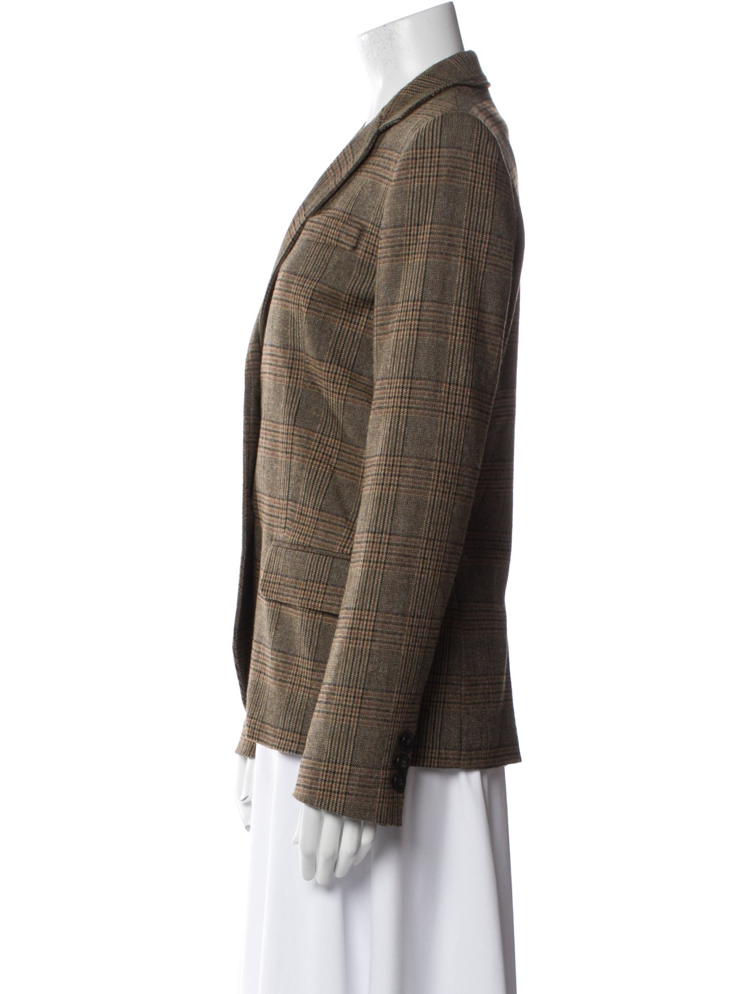 Vanessa Bruno Wool Plaid Print Blazer