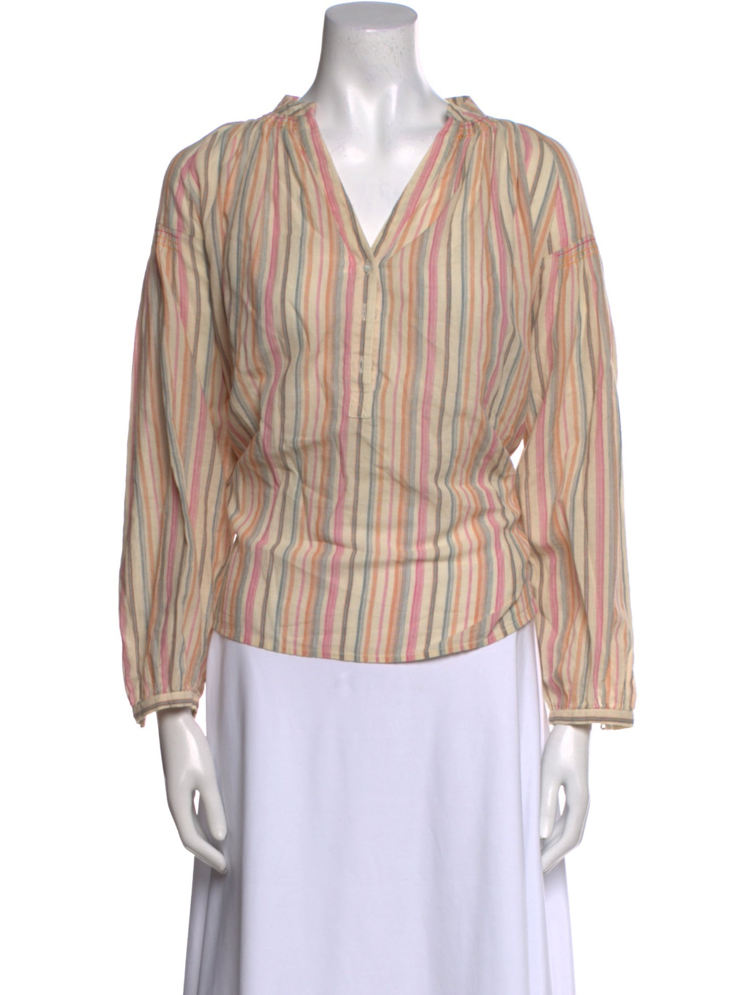 Vanessa Bruno Striped V-Neck Blouse