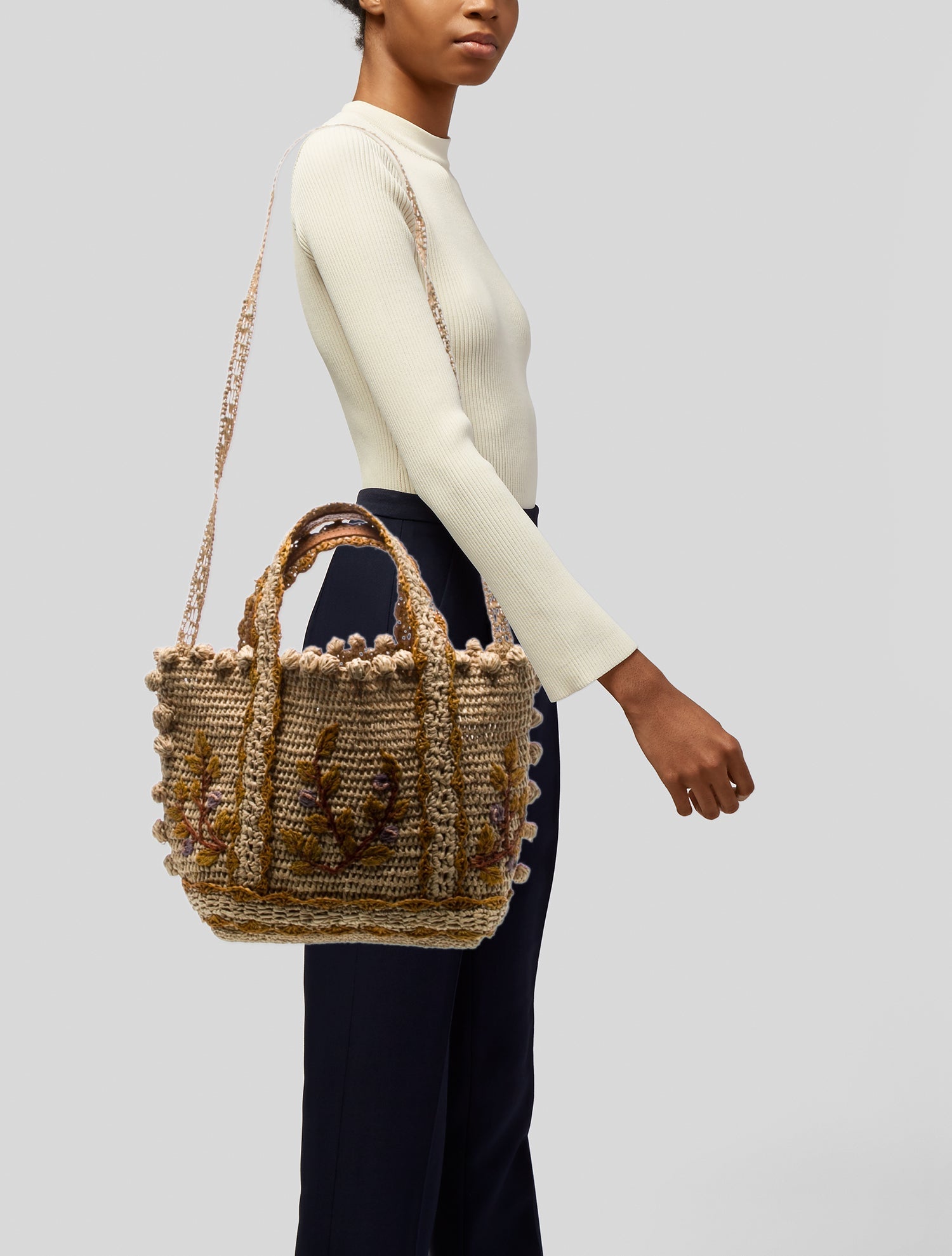 Vanessa Bruno Raffia Top Handle Bag