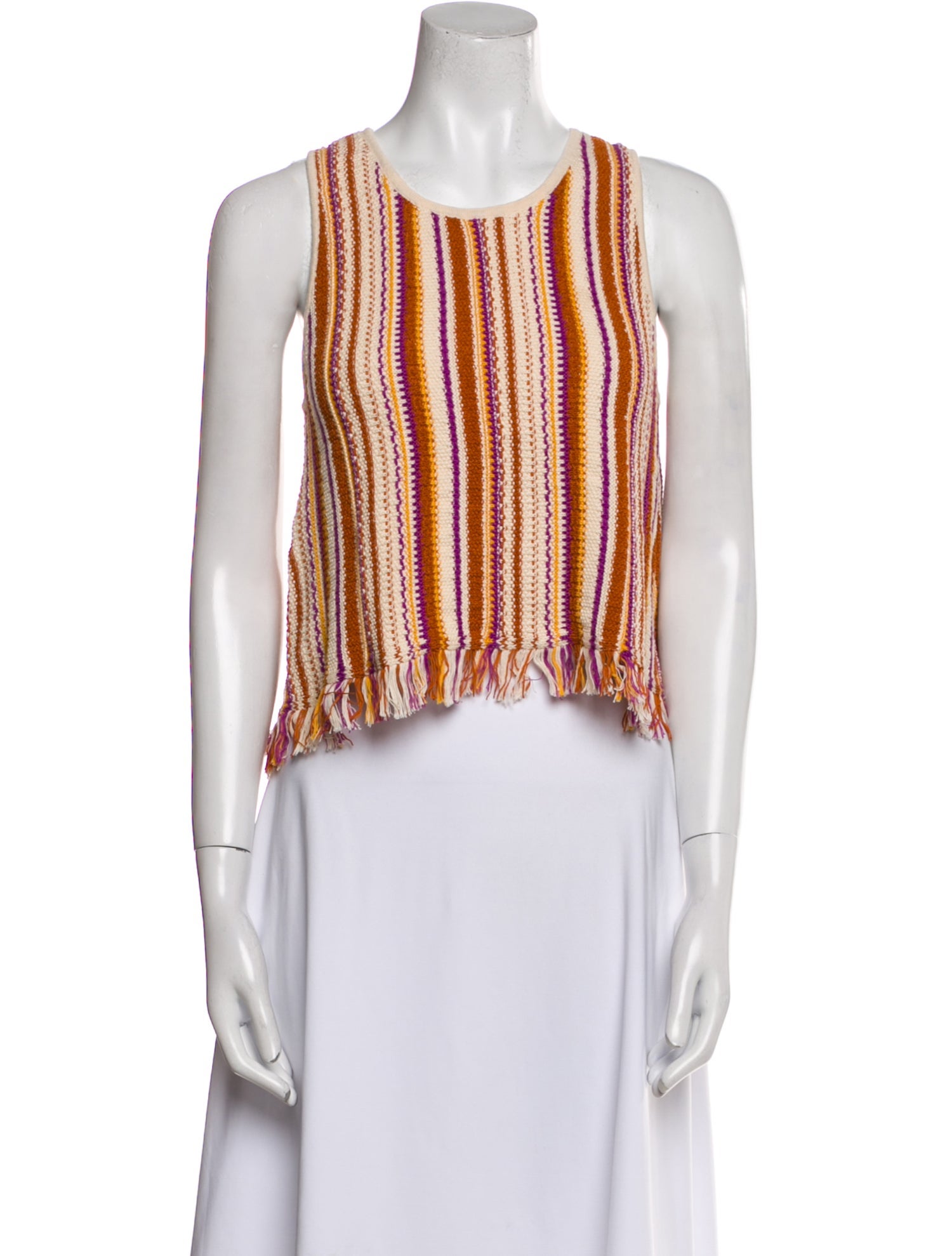Vanessa Bruno Striped Scoop Neck Crop Top