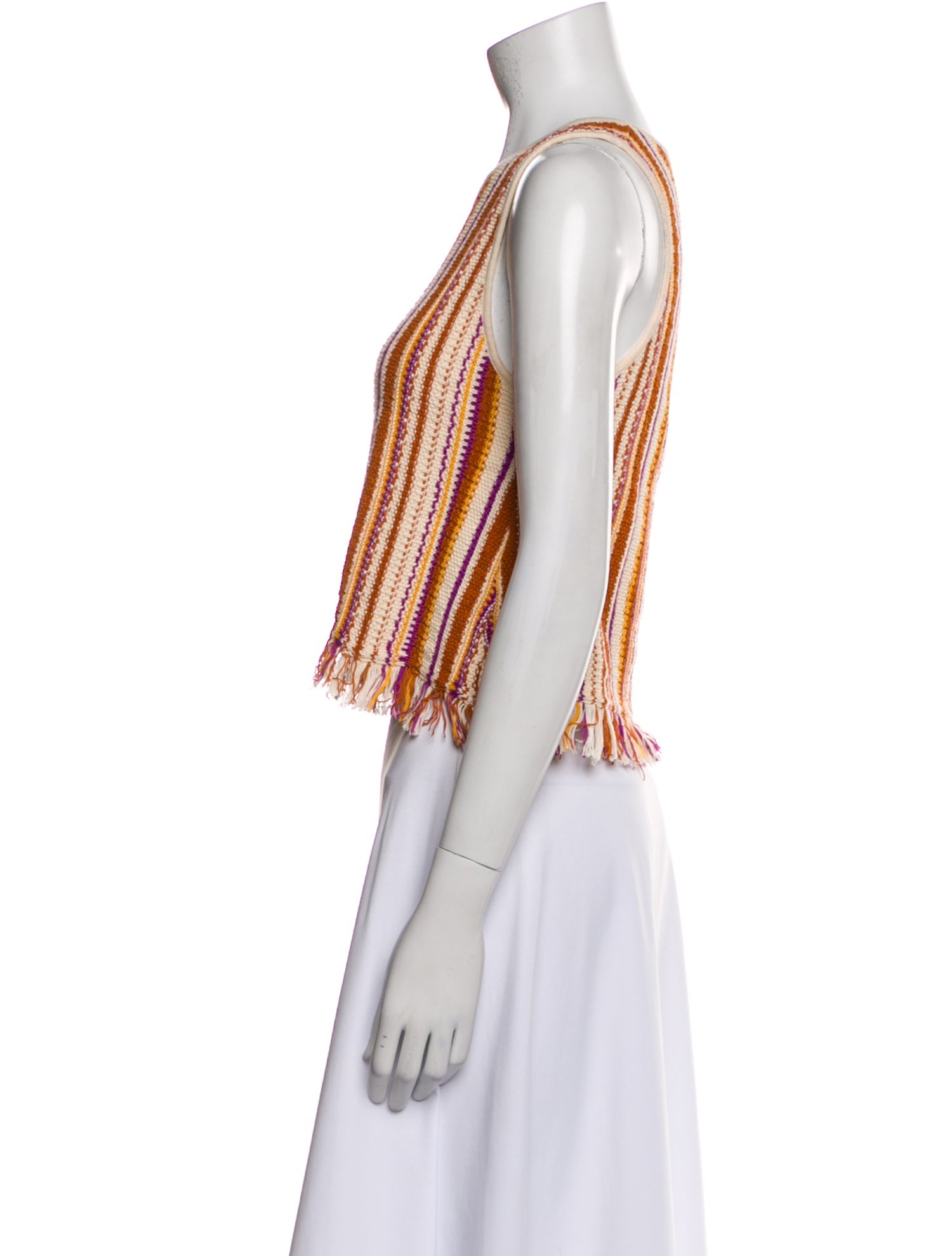 Vanessa Bruno Striped Scoop Neck Crop Top