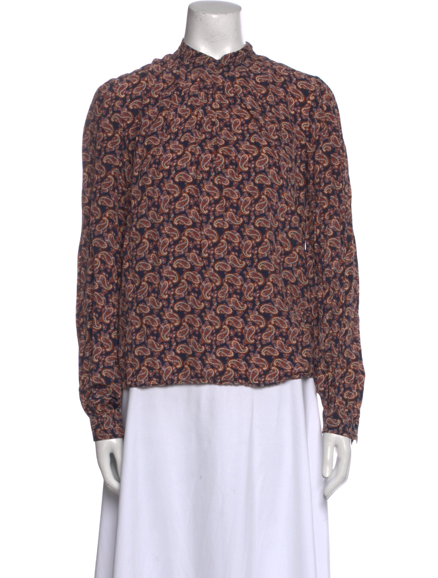 Vanessa Bruno Printed Mock Neck Blouse