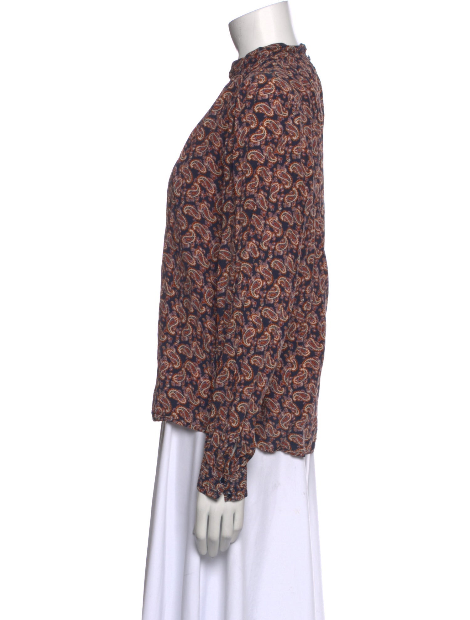 Vanessa Bruno Printed Mock Neck Blouse