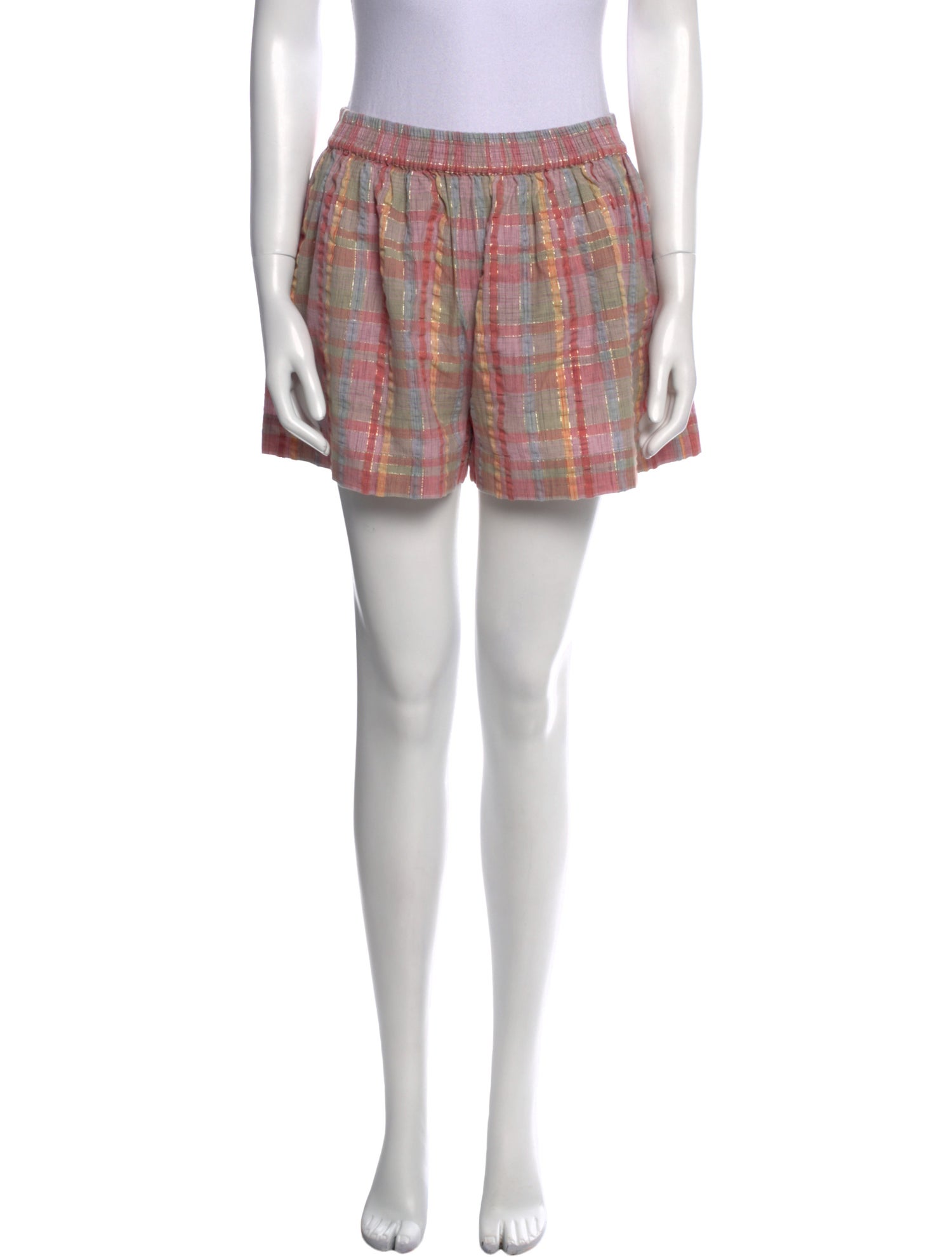 Vanessa Bruno Plaid Print Mini Shorts