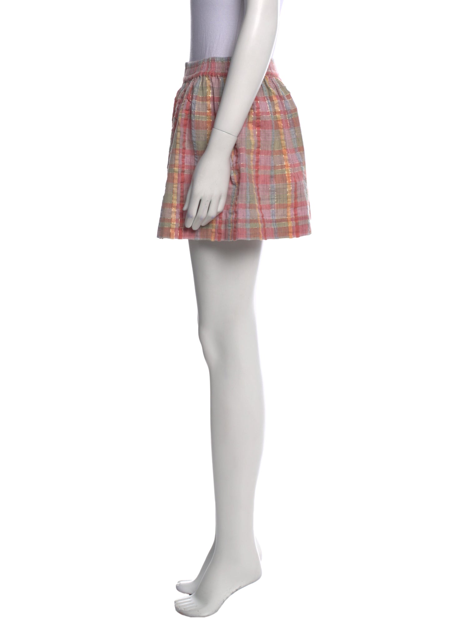 Vanessa Bruno Plaid Print Mini Shorts