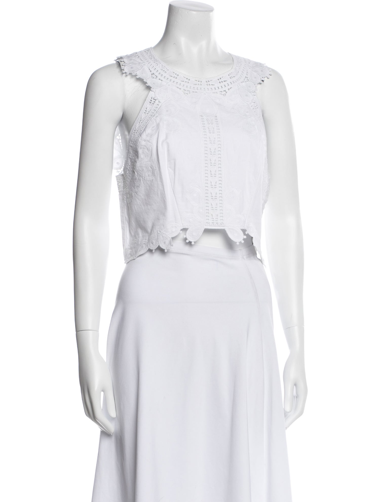 Vanessa Bruno Scoop Neck Sleeveless Crop Top