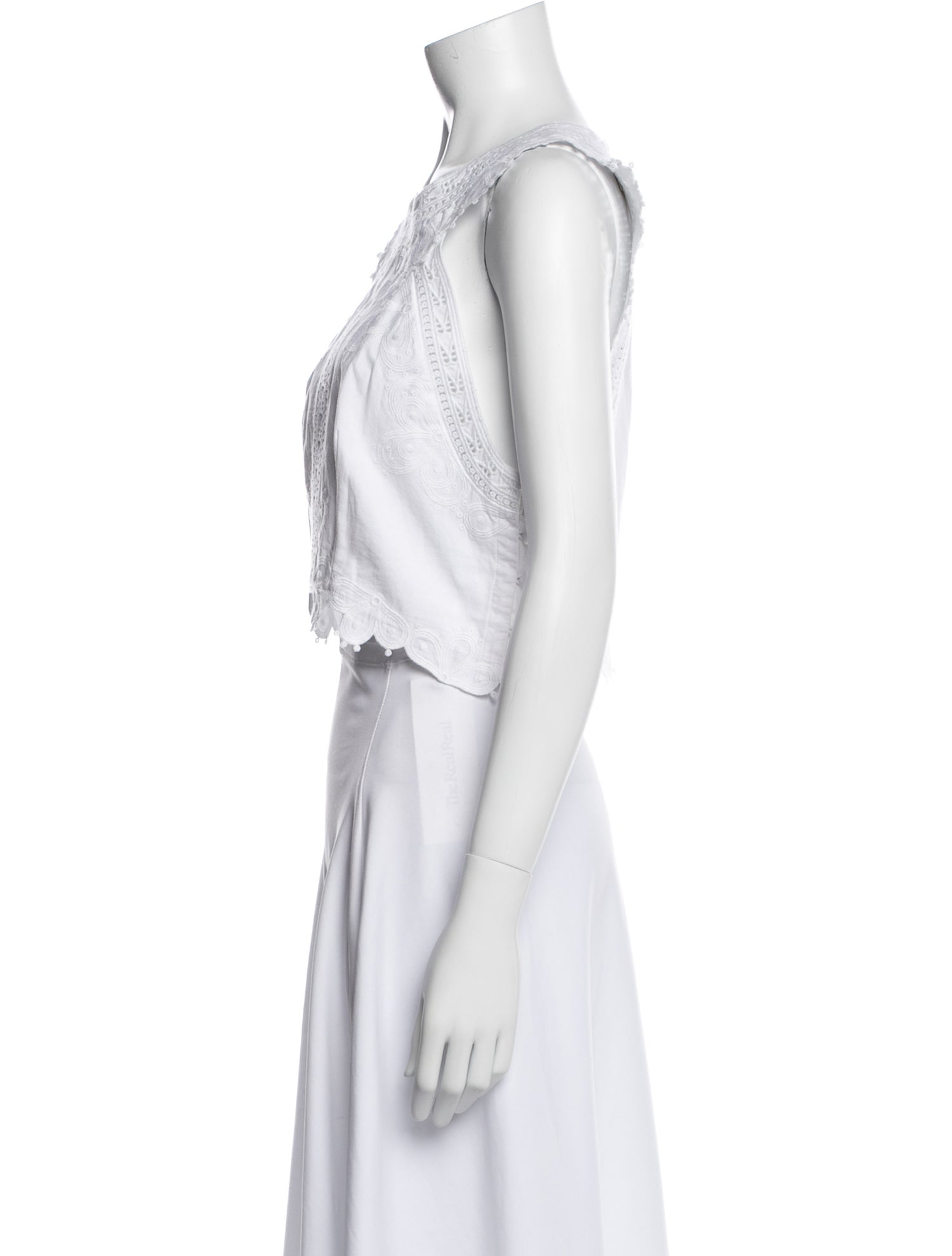 Vanessa Bruno Scoop Neck Sleeveless Crop Top