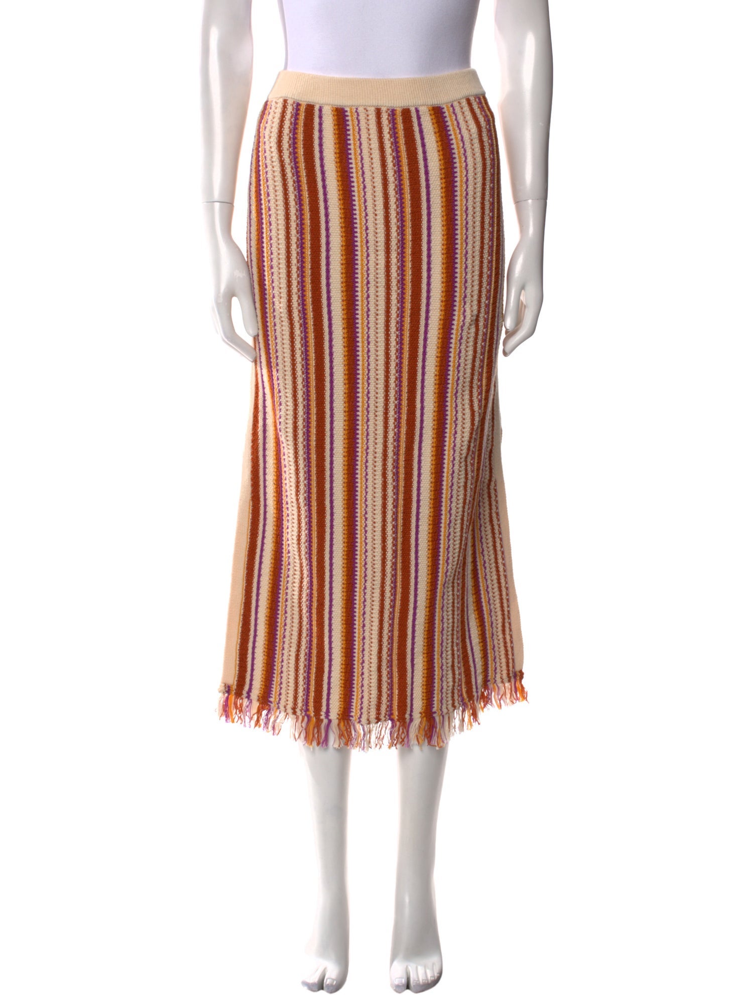 Vanessa Bruno Striped Midi Length Skirt