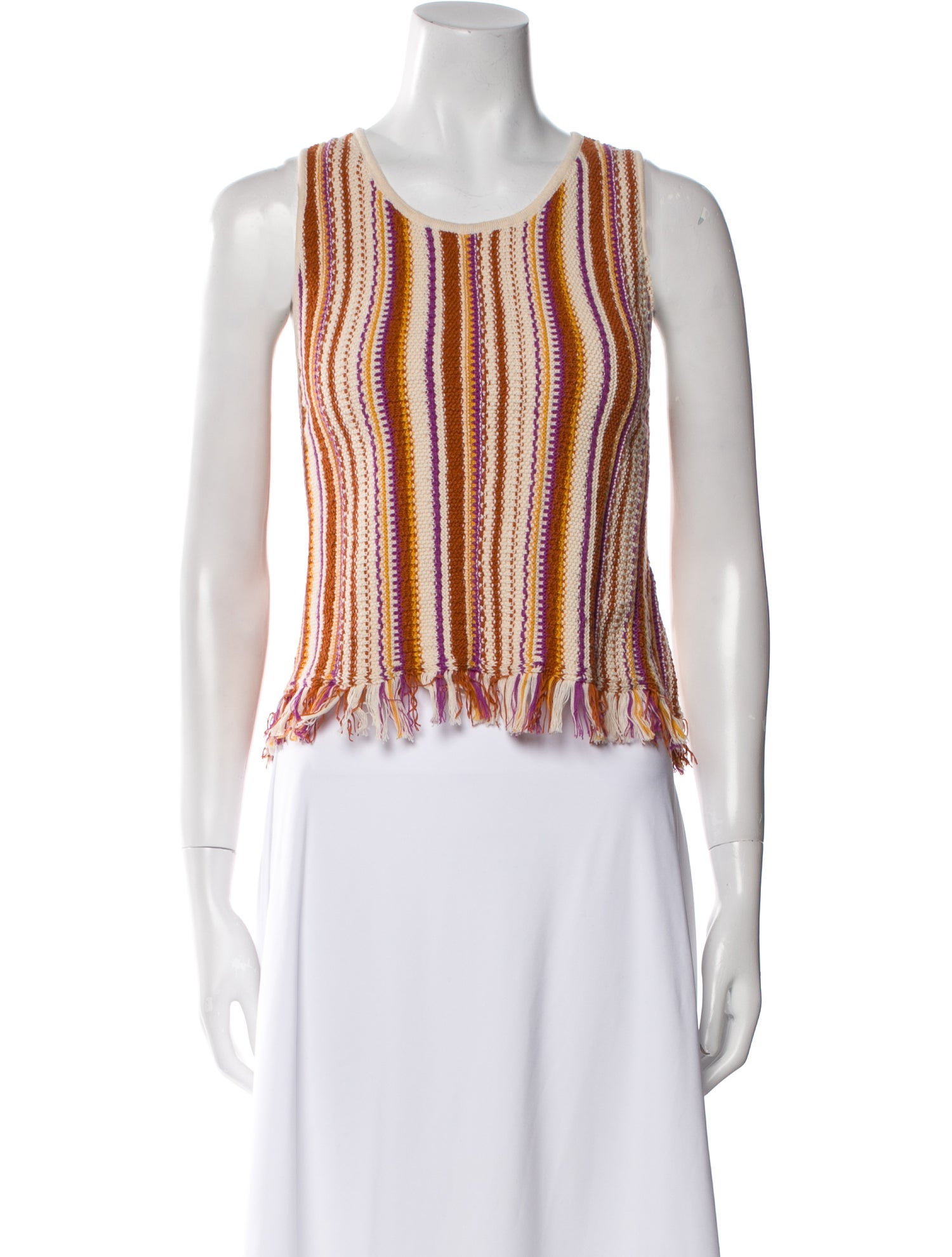 Vanessa Bruno Striped Scoop Neck Crop Top