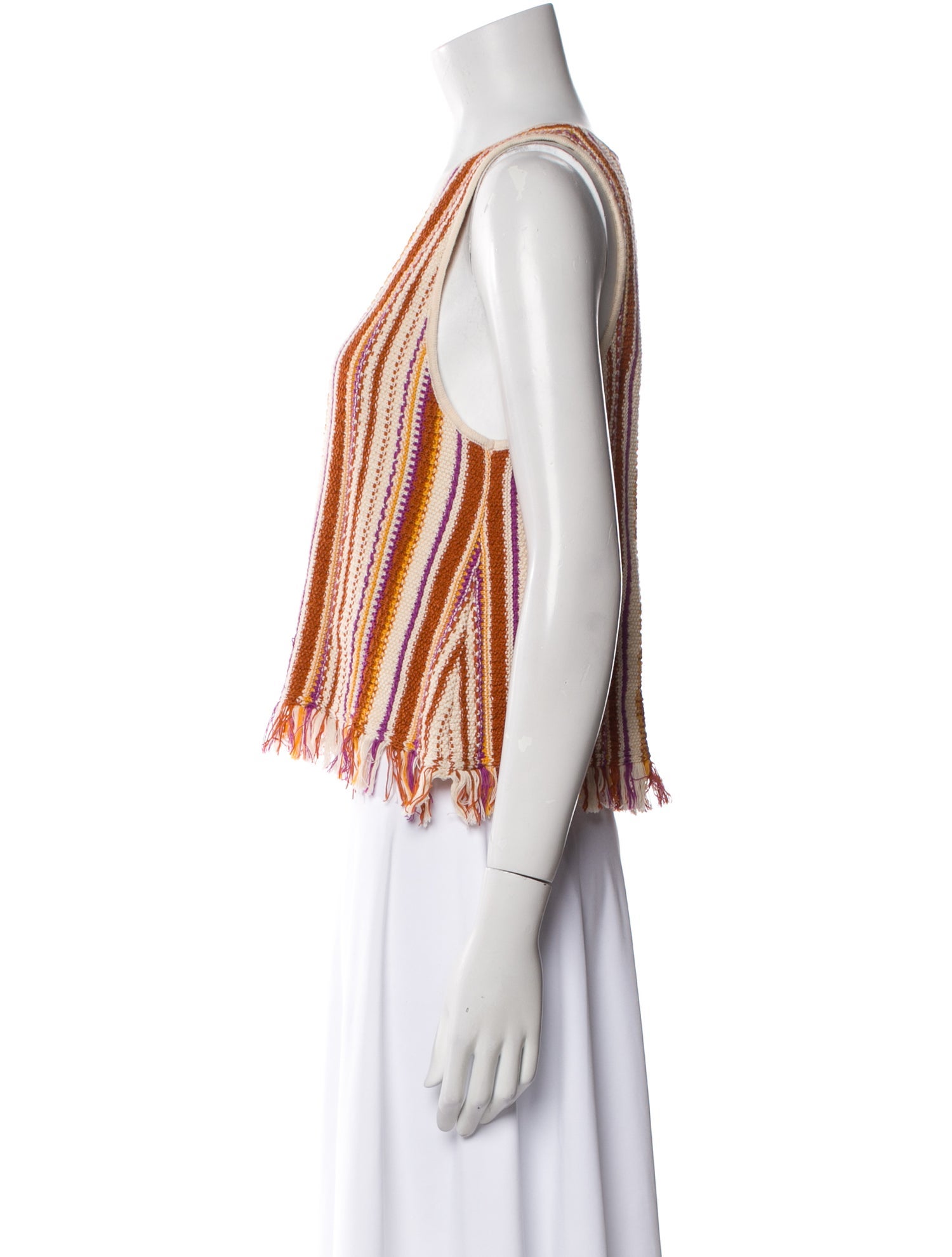 Vanessa Bruno Striped Scoop Neck Crop Top