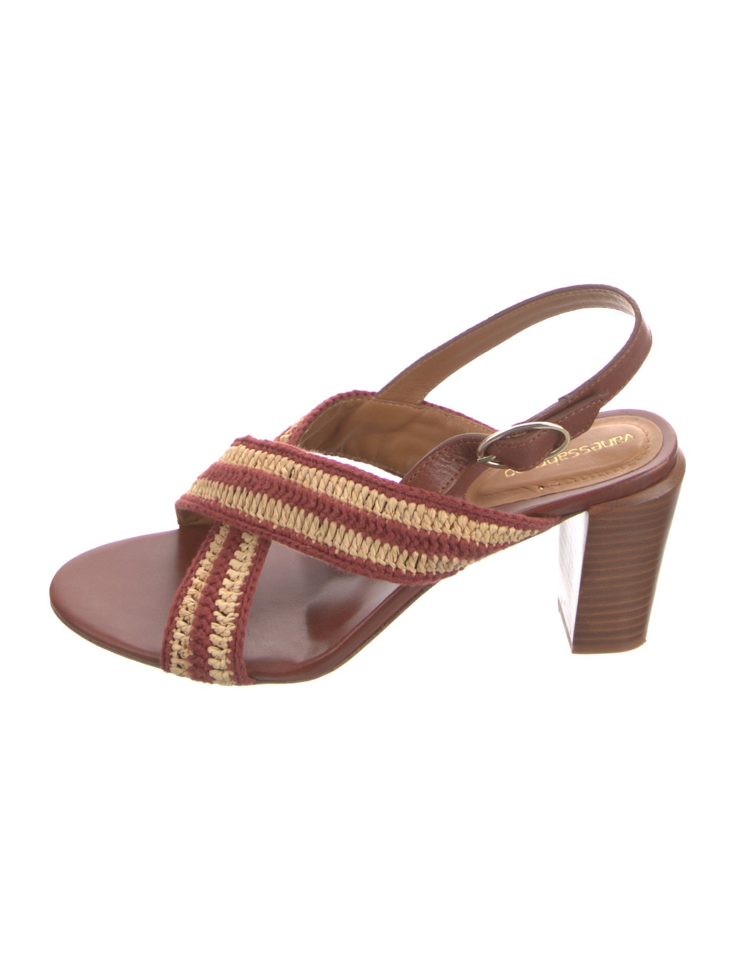 Vanessa Bruno Leather Animal Print Slingback Sandals