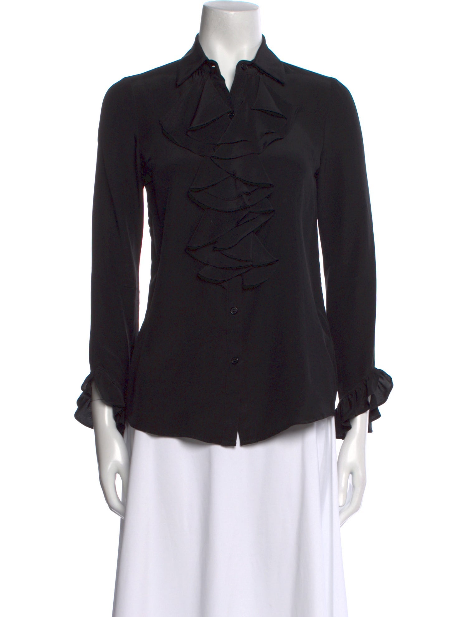 Vanessa Bruno Silk Long Sleeve Button-Up Top