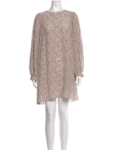 Pre-owned Vanessa Bruno Silk Mini Dress W/ Tags In Neutral