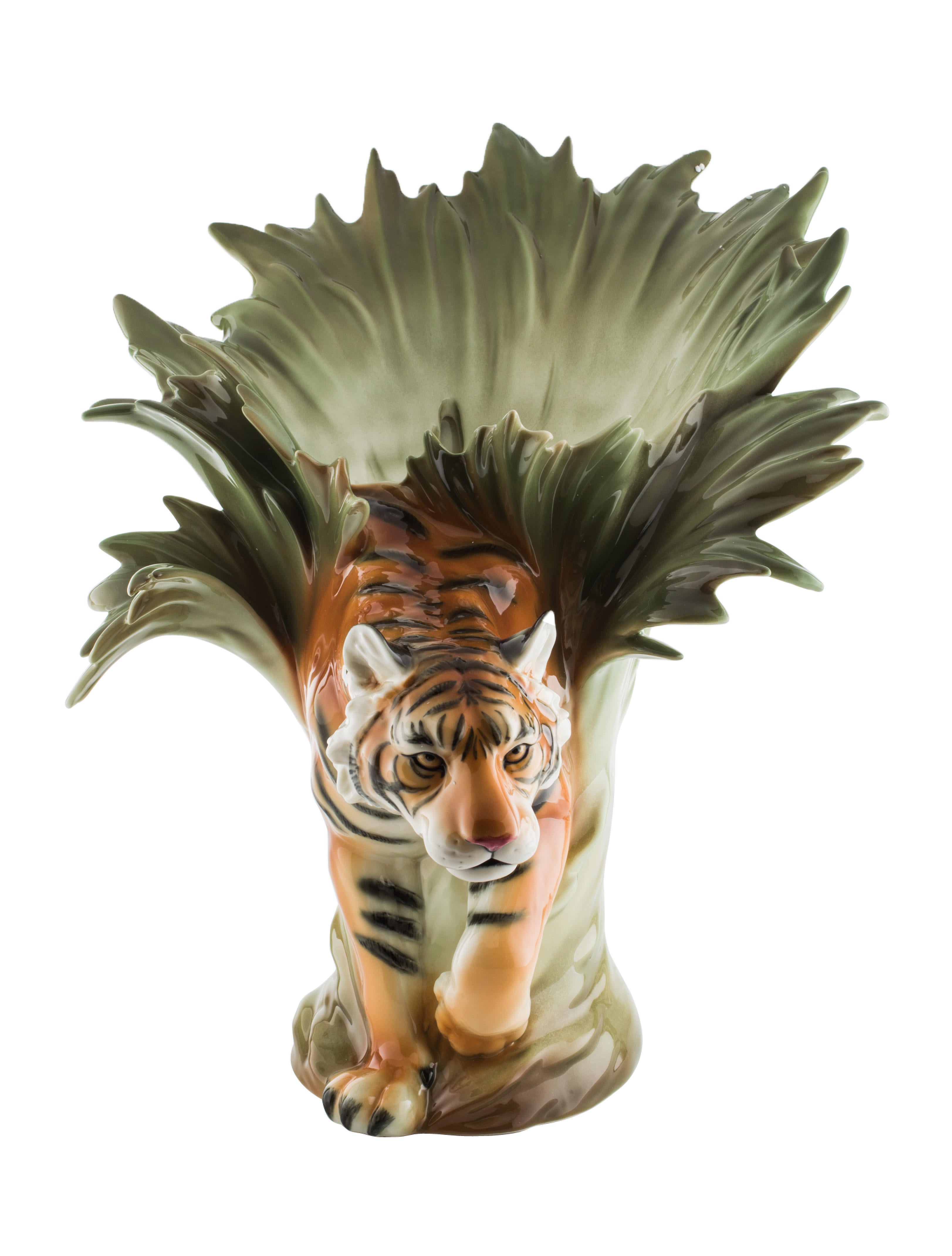 Decorative Vase Franz Tiger Vase Black Decorative Accents, Decor