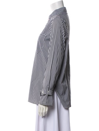 Victoria/Tomas Striped Long Sleeve Button-Up Top