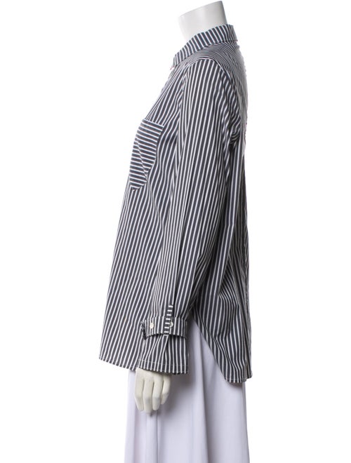 Victoria/Tomas Striped Long Sleeve Button-Up Top