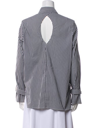 Victoria/Tomas Striped Long Sleeve Button-Up Top