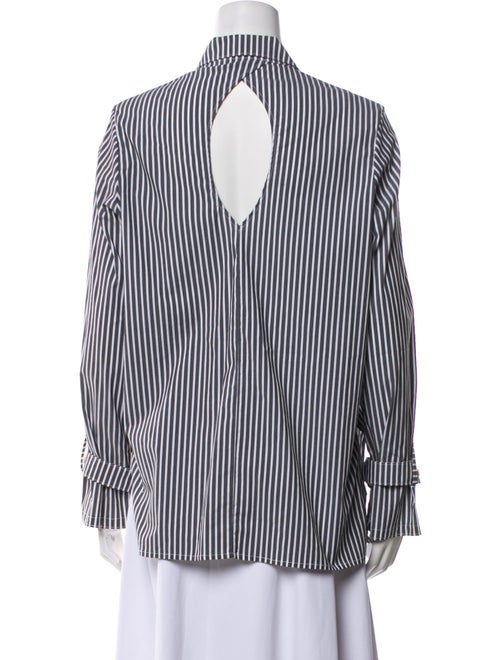 Victoria/Tomas Striped Long Sleeve Button-Up Top