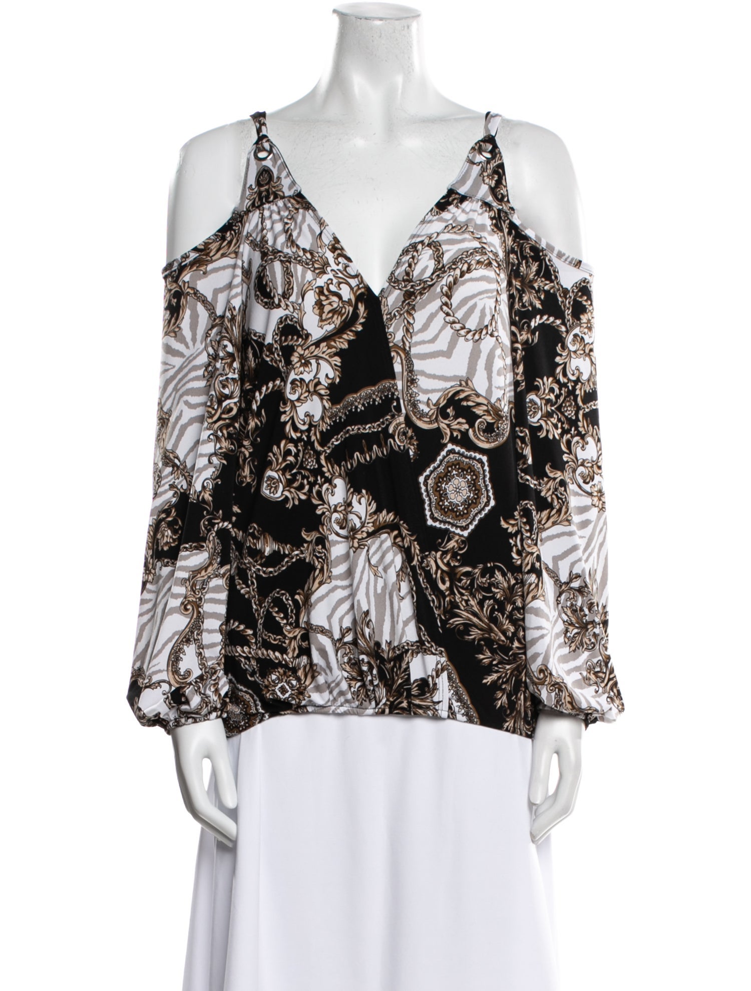 Vava Printed V-Neck Blouse