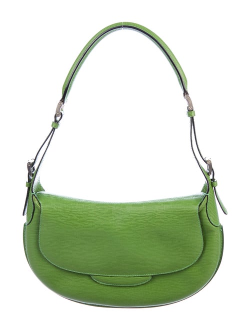 Valextra Grained Leather Shoulder Bag Green