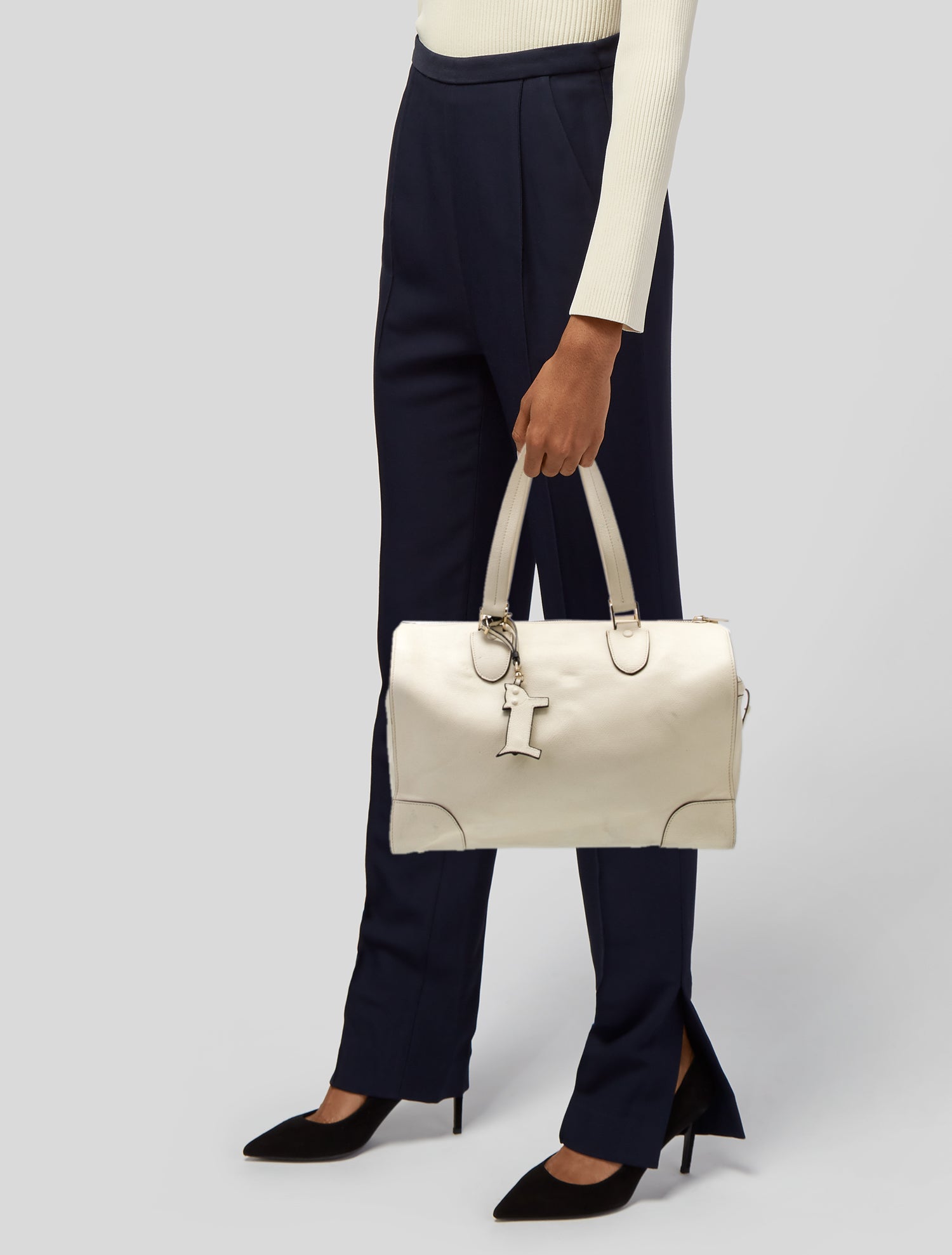 Valextra Leather Top Handle Bag