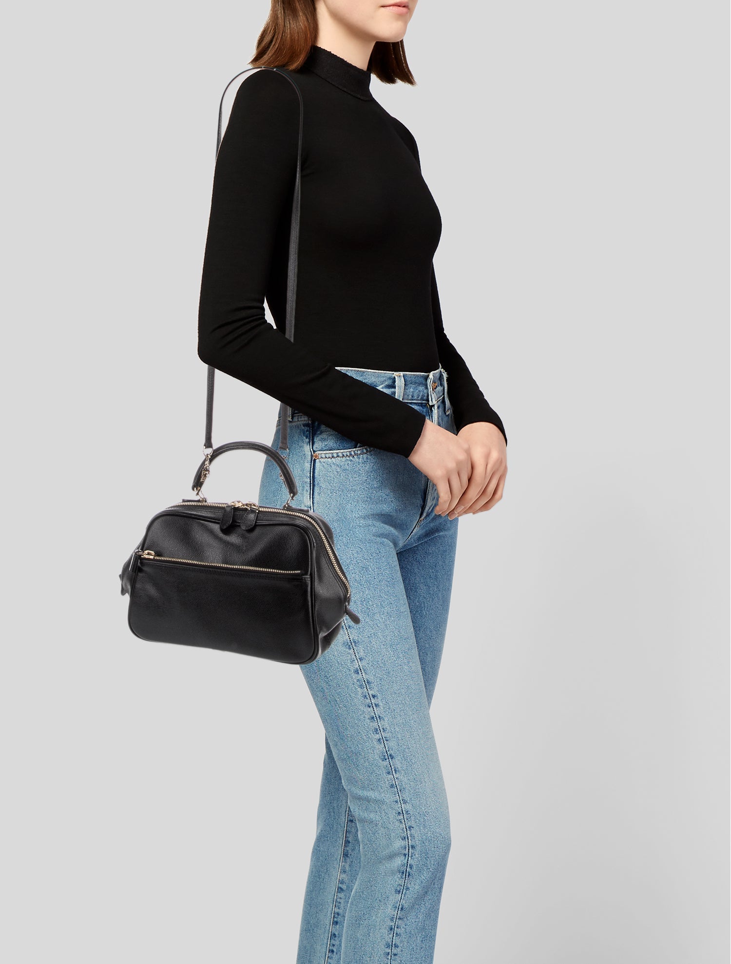 Valextra Leather Top Handle Bag