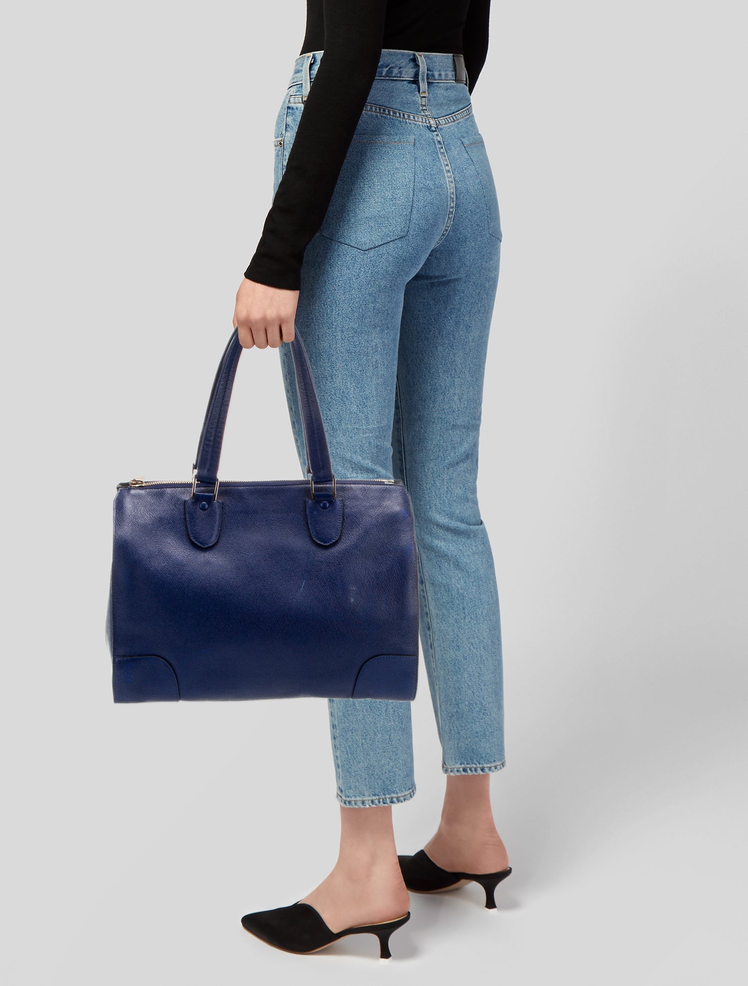 Valextra Leather Top Handle Bag