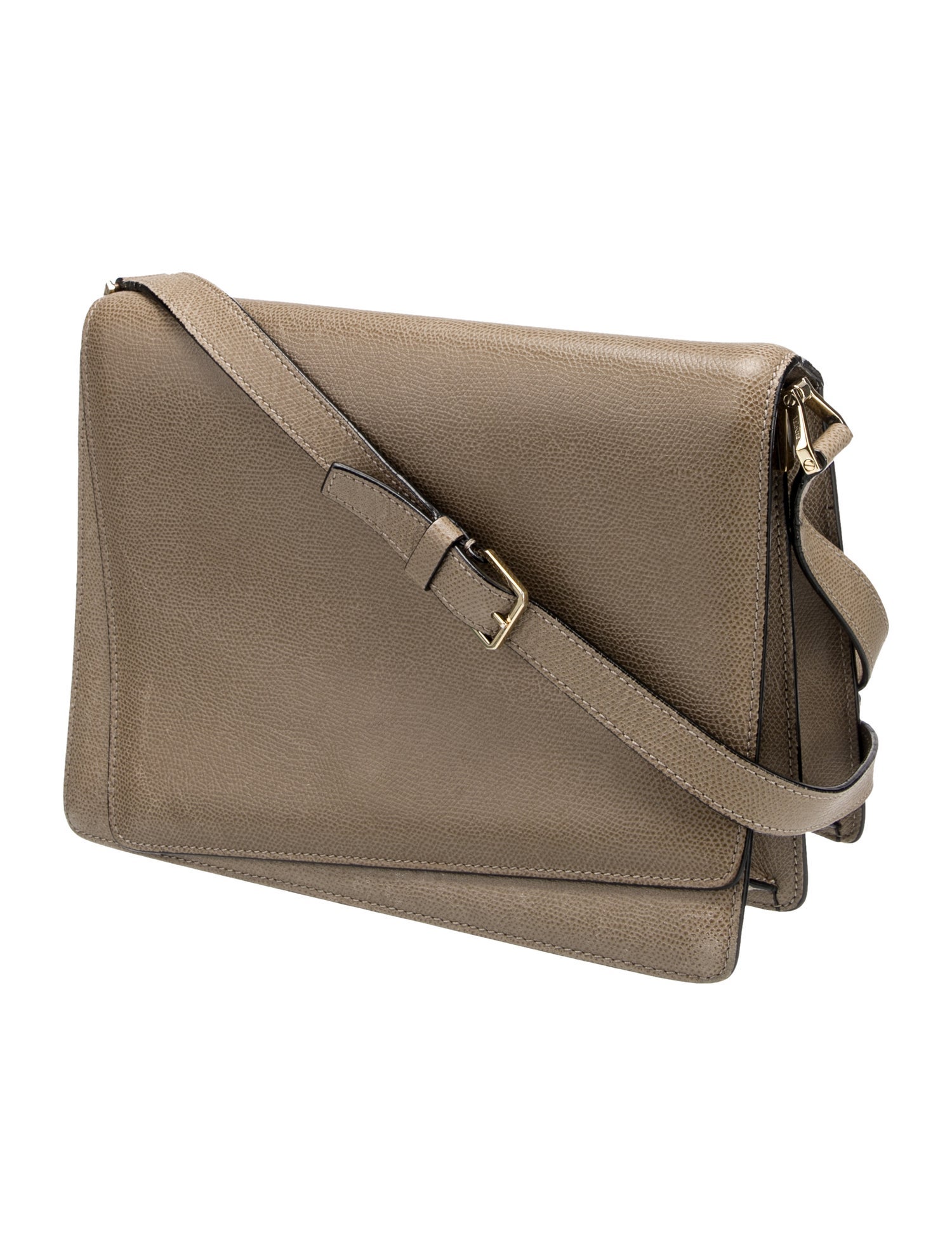 Valextra Leather Messenger Bag