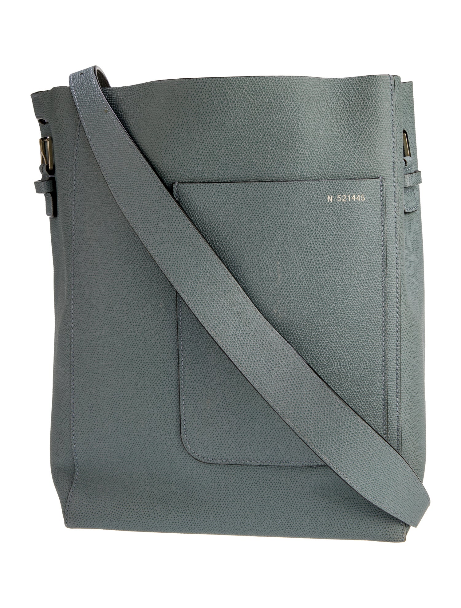 Valextra Embossed Leather Shoulder Bag