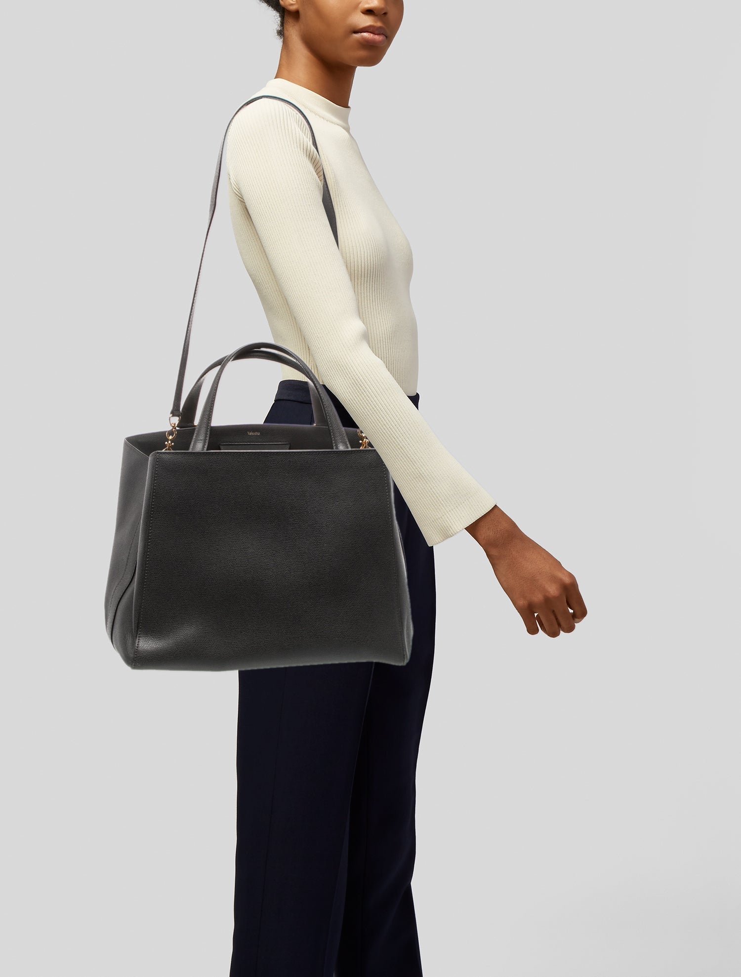 Valextra Leather Top Handle Bag