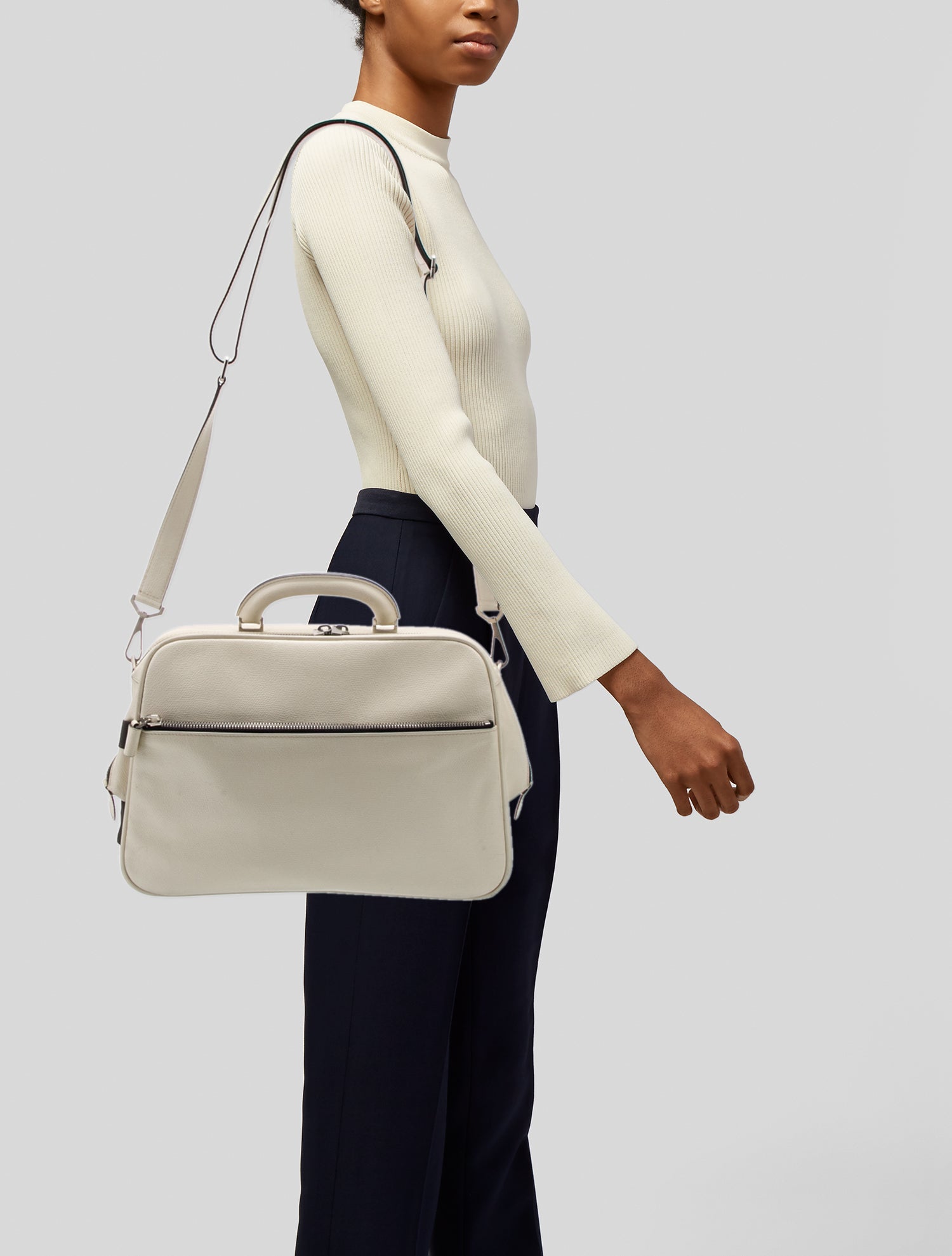 Valextra Leather Messenger Bag