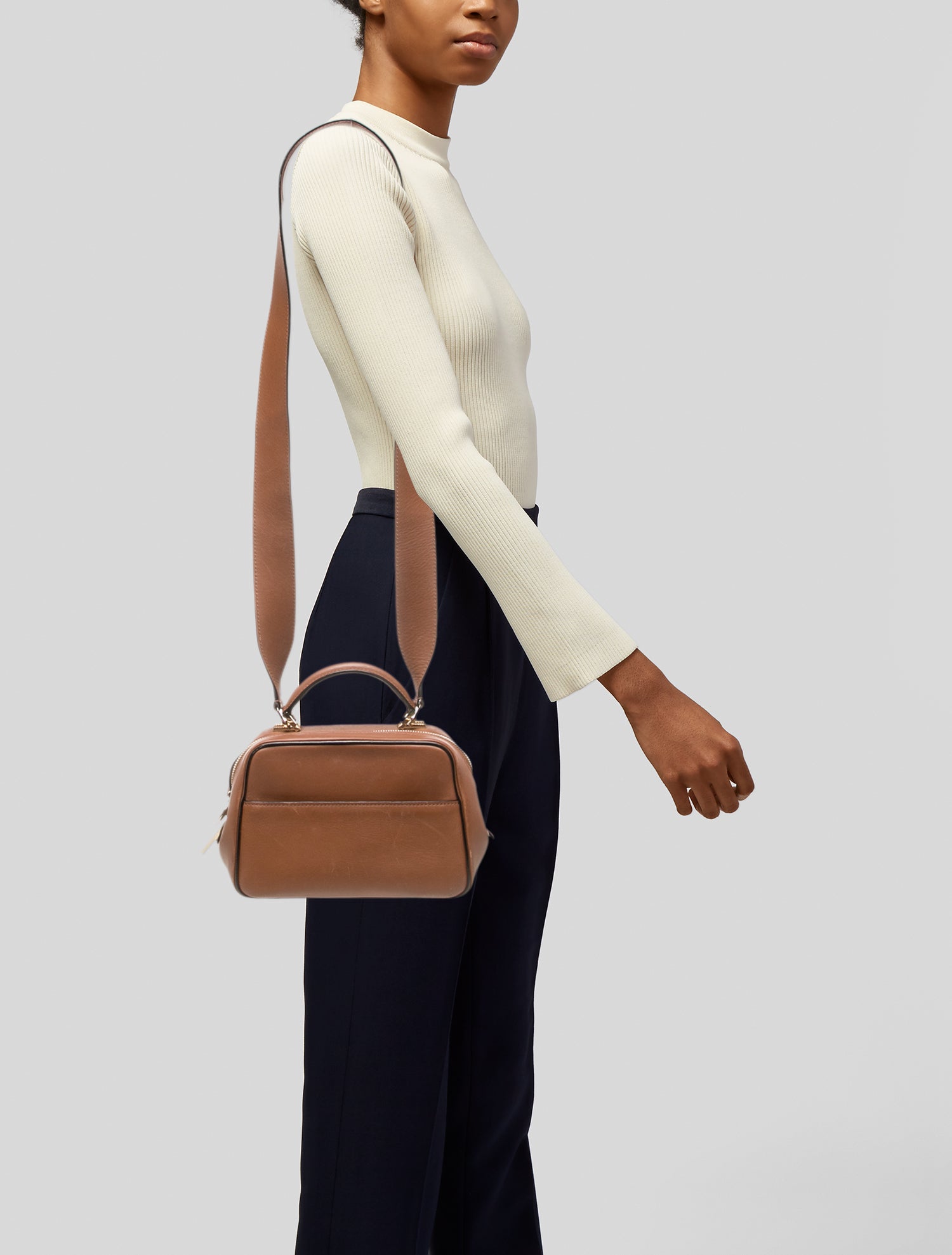 Valextra Leather Top Handle Bag