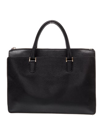 Valextra Leather Top Handle Bag