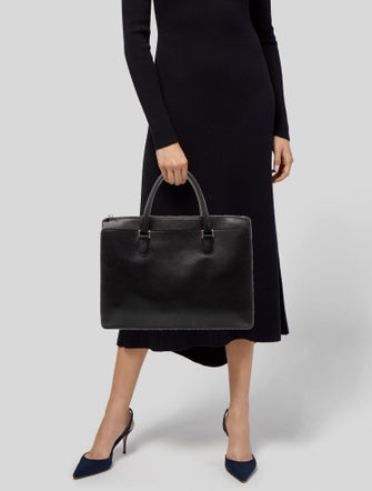 Valextra Leather Top Handle Bag