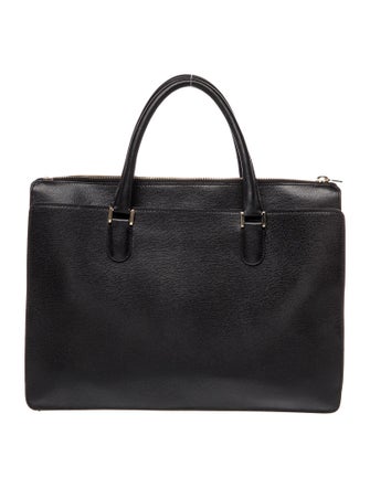 Valextra Leather Top Handle Bag