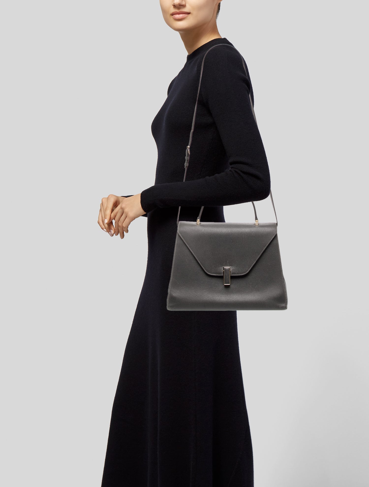 Valextra Leather Top Handle Bag