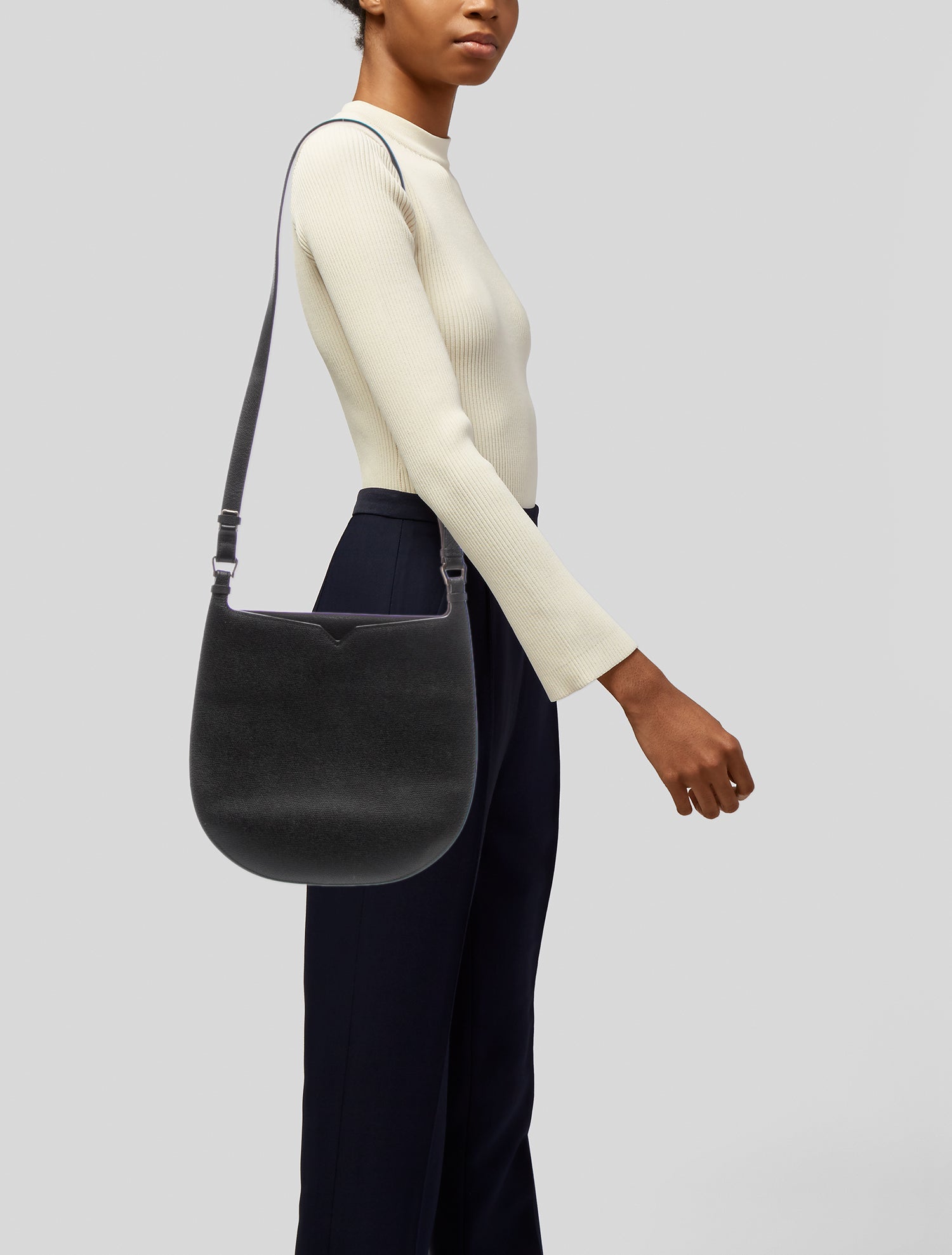Valextra Leather Messenger Bag